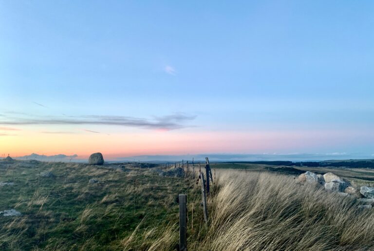 Gîtes Altobraco - Crépuscule sur les hauts-plateaux d'Aubrac : nature sauvage et magique