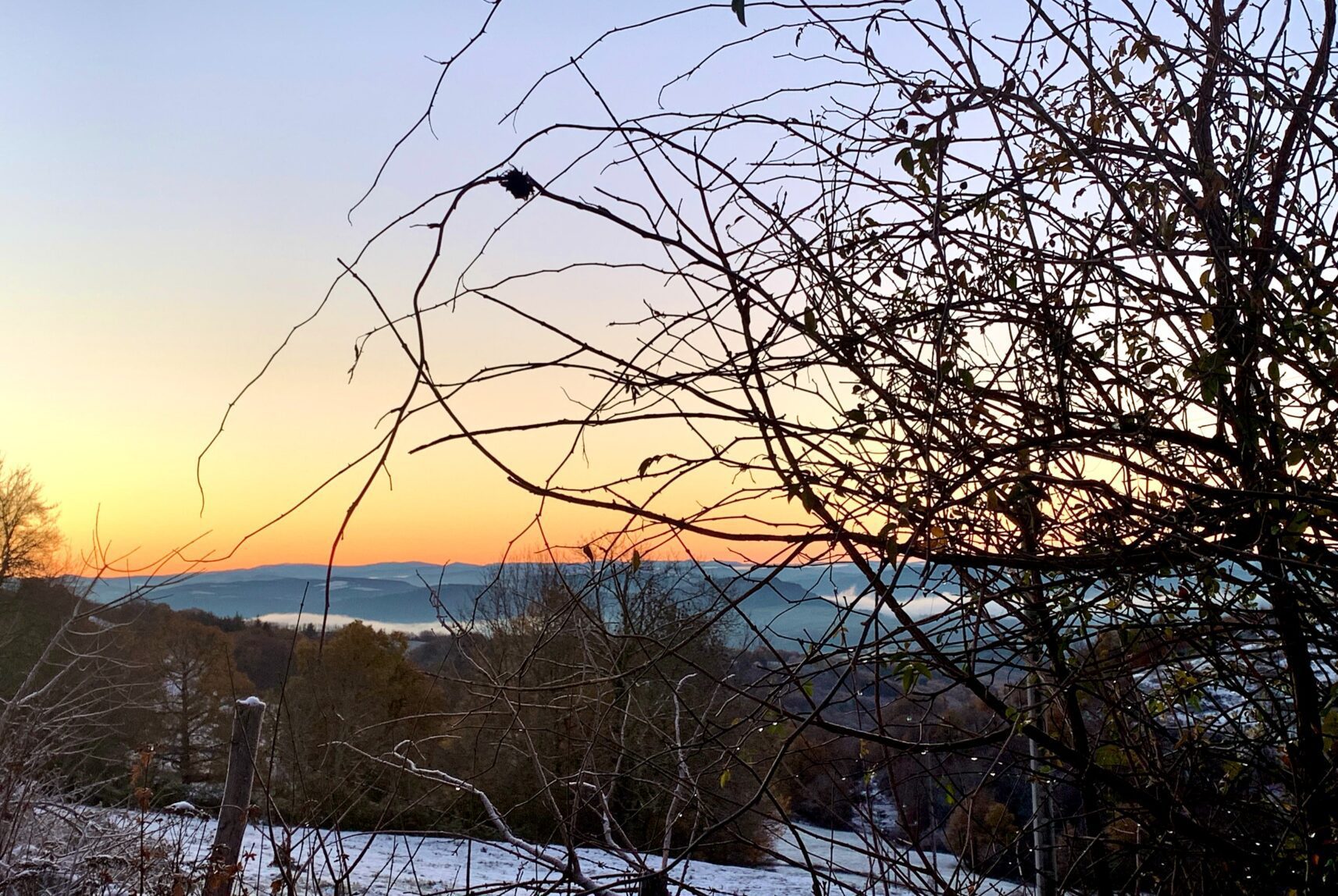 Gîtes Altobraco - horizon lever de soleil en hiver