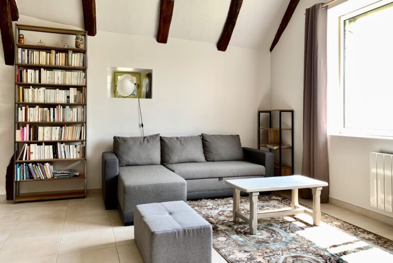 Gîtes Altobraco - La Grange : salon et bibliothèque